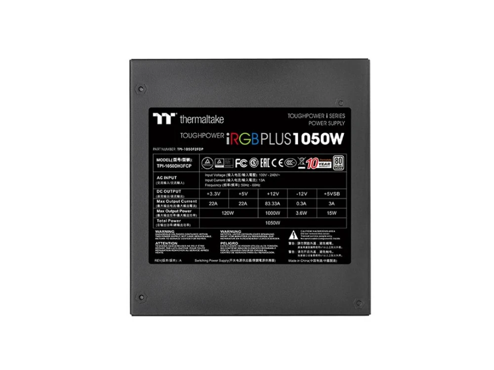 Блок питания Thermaltake Toughpower iRGB PLUS 1050W - изображение № 6