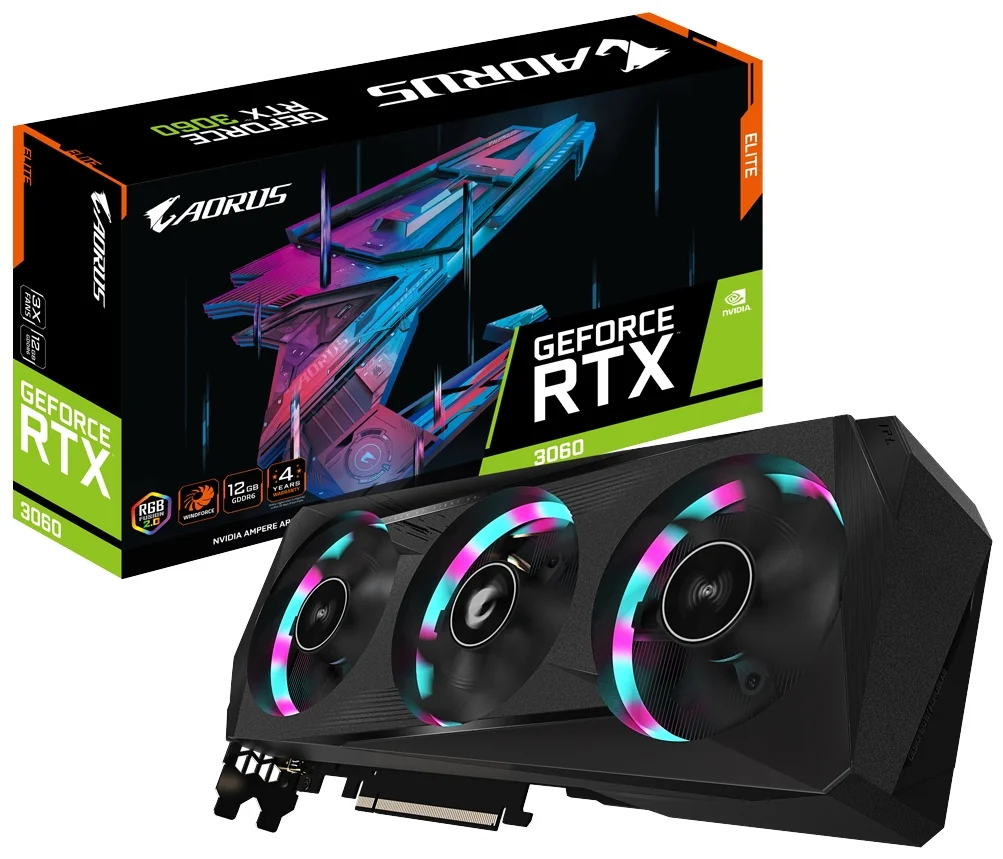 Видеокарта GeForce RTX 3060 AORUS ELITE (LHR) - изображение № 7
