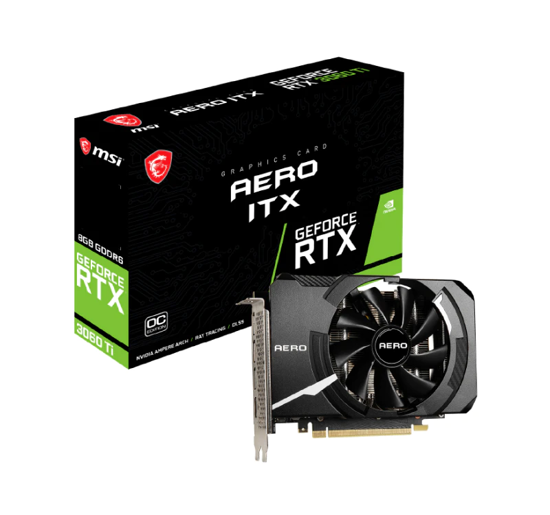 Видеокарта GeForce RTX™ 3060 Ti AERO ITX 8G OC LHR - изображение № 4